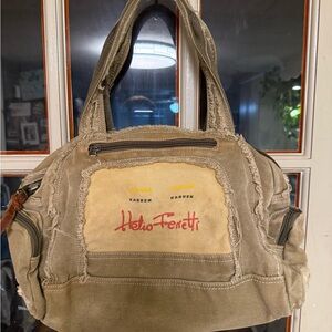 Vintage Helio Ferretti canvas shoulder bag
